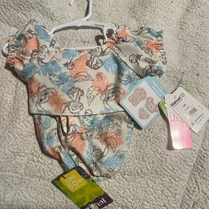 Disney Stitch Baby Outfit in Blue and Orange swimsuit